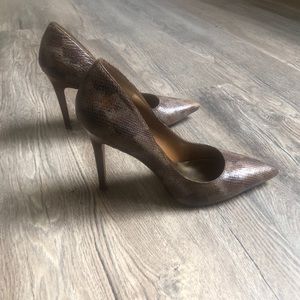 INC Snakeskin Pumps